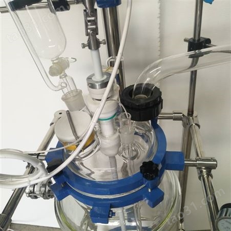 实验室双层玻璃反应釜 巩义科瑞SF-50真空搅拌双层玻璃反应釜 支持定制