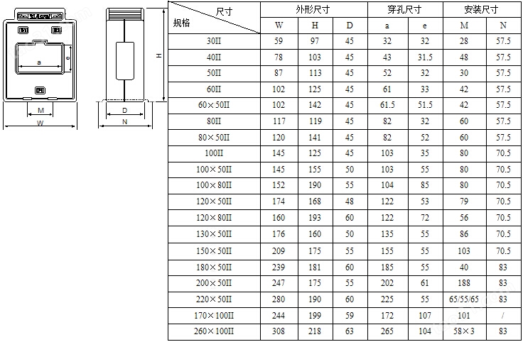 低压穿排 电流互感器AKH-0.66-200X50II 额定电流比5000/5A
