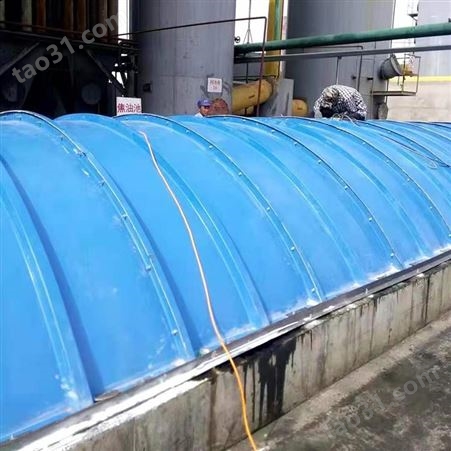 润隆厂家定制 化工厂污水厂玻璃钢玻璃钢拱形盖板 FRP集气罩