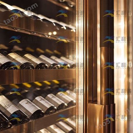 轻奢不锈钢酒柜客厅简约展示红酒架 私人恒湿酒柜定制