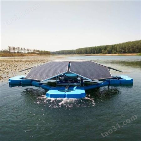 内湖水质进化系统 太阳能喷泉曝气机 景区湖泊大流量增氧设备