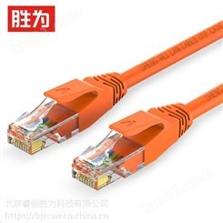 胜为厂家六类网线 纯铜千兆8芯双绞 橙色高速成品网络跳线 5米