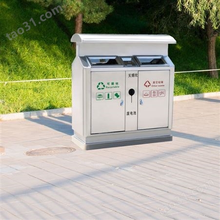 分类不锈钢果皮箱 市政景区公园垃圾桶 小区环卫垃圾桶