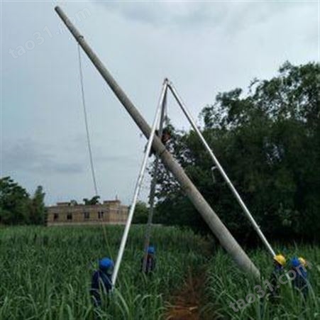 电力三角拔杆 铝合金人字抱杆扒杆三脚架 山区立杆机 起立线杆8-15米