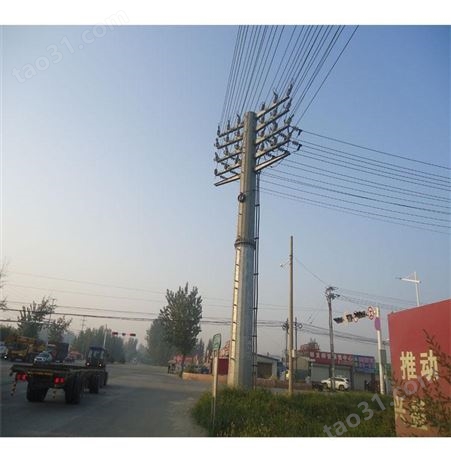 15米电力钢杆 热镀锌电力杆 10KV电力架线钢杆