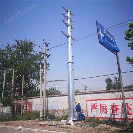 郑州 10kv 35kv 电力钢管杆 钢管塔来图定制