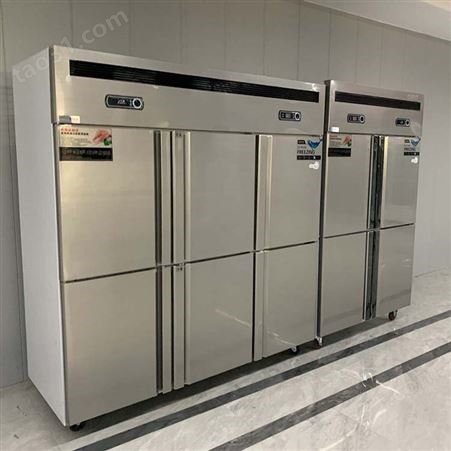 不锈钢冰箱商用厨房四门冰柜 双温六门立式冷冻冰柜 立式饮料柜展示柜