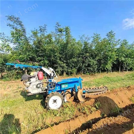 柴油手扶式挖槽机 双链条开沟机 葡萄园施肥挖沟机