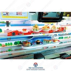 昱洋机械多层多轨智能列车送餐输送设备_小火车送餐设备品牌厂家