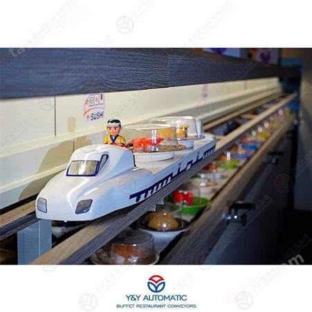 智能新干线寿司输送设备_山东智能小火车送餐设备_广州昱洋品牌