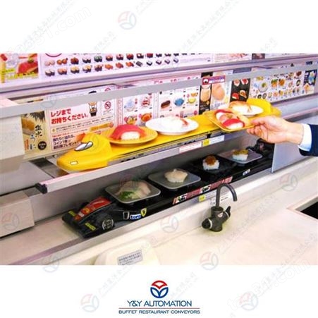 轨道送餐设备_送餐机器人设备图片_机器人送餐的餐厅_有轨送餐机器人