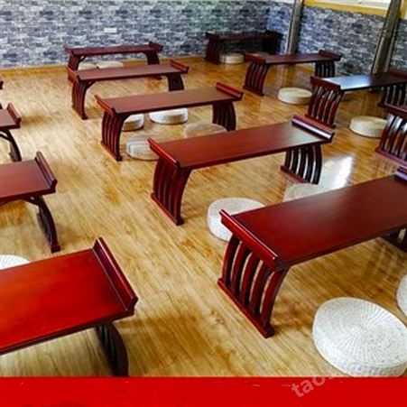 海南国学桌厂家自产自销马鞍桌 海口幼儿园实木书画桌 仿古临摹桌