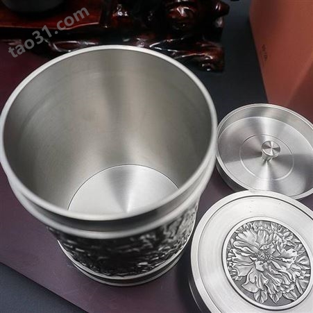 锡器茶叶罐定制 锡器制品创意 锡器和风禅味锡制茶叶罐定做 商务金属工艺品礼品定做