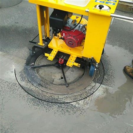 手推电启动井盖切圆机 下水道圆形切割机 混凝土路面切圆机