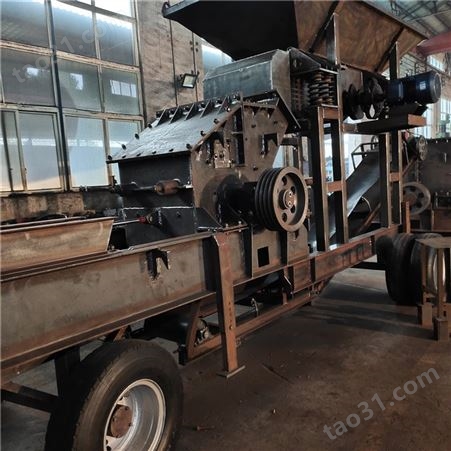 钢渣破碎机厂家 移动轮胎式破碎机 移动式制砂机 安信可定做各种产量制砂机生产线