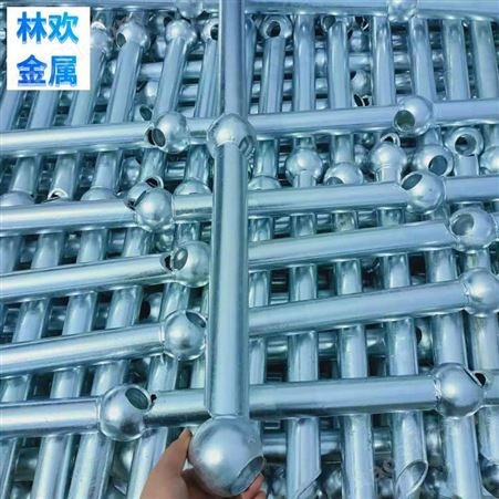 热浸锌球形立柱Q235圆球立柱栏杆钢结构平台栏杆生产厂家 林欢金属