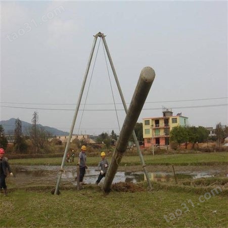 人字抱杆电线杆起吊机电力铝合金立杆机电力铝合金人字立杆机10米