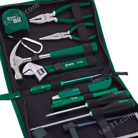 世达（SATA）06003 工具组套维修工具套装家用电工工具包11件套