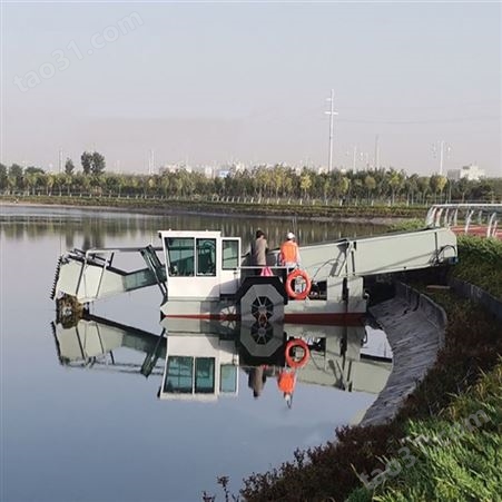 全自动湖面割草船 清理水草垃圾设备 小型水上割草船