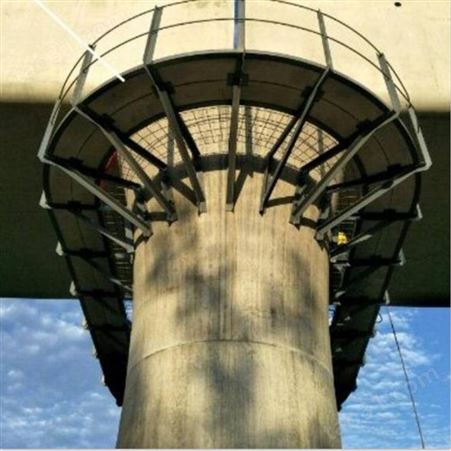 高铁热镀锌Q235角钢吊围栏实心圆弧混凝土桥墩墩顶工作平台