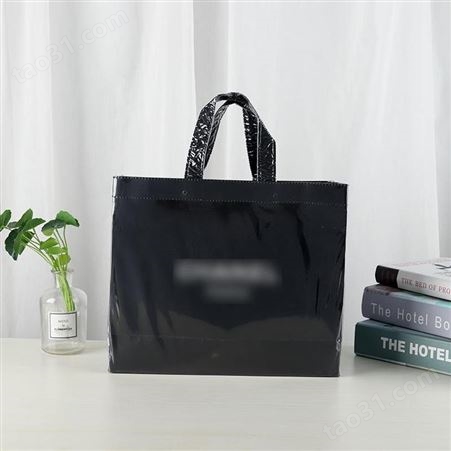 PVC手提黑板纸袋 黑色礼品收纳袋定制 塑料服装店购物袋
