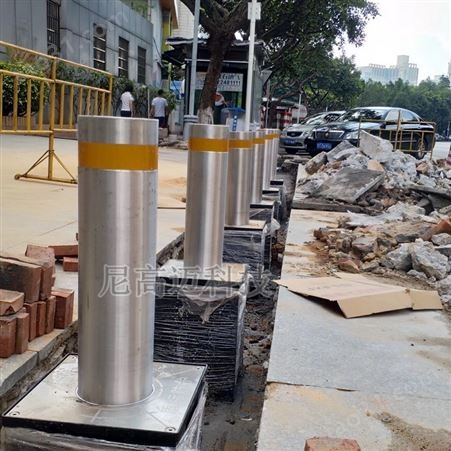 带灯路障柱子桩 移动可拆卸路桩 液压式防撞升降柱