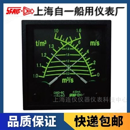 上海自一船用仪表有限公司Q72-BC-G Q96-BC-G夜视背光直流电流电压表