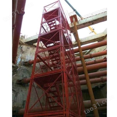   加重安全梯笼 安全梯笼 组合框架式安全梯笼 基坑高铁地铁施工梯笼 箱式爬梯 河南安全梯笼