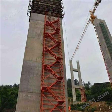 聚力 桥梁施工安全爬梯 隧道框架式安全爬梯 梯笼 基坑安全爬梯 施工安全梯笼